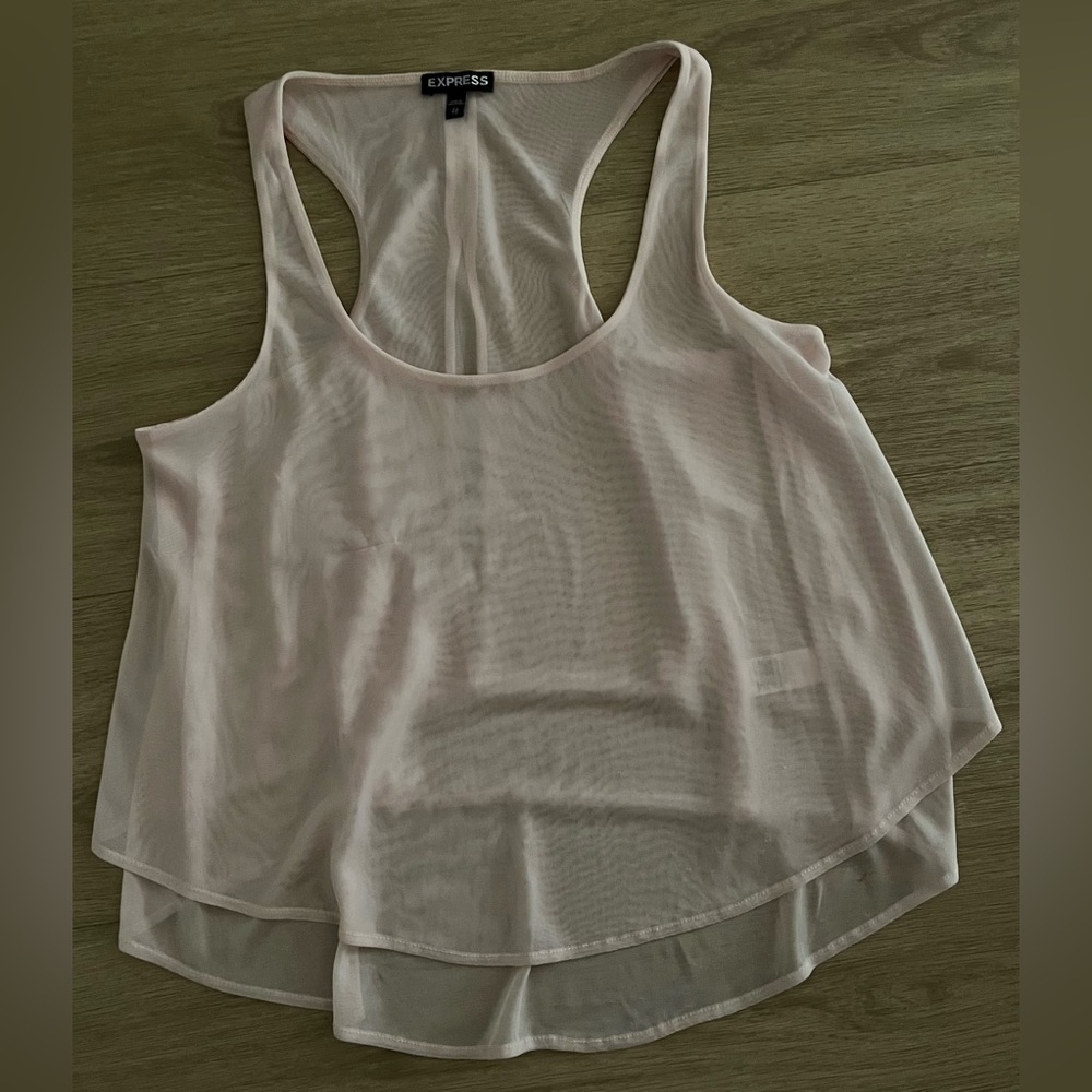 Express light pink 2 layer tank top flowy fit XS